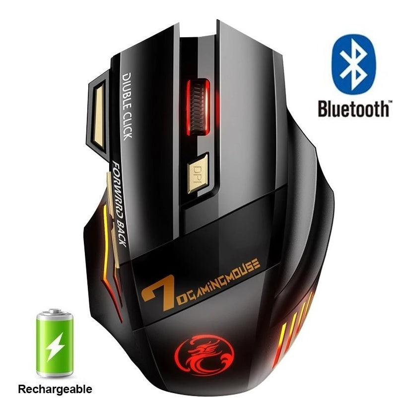 Mouse Inalámbrico Recargable Bluetooth Gaming Portátil Y Pc