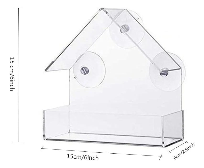Alimentador De Aves De Ventana Transparente, Casa De Pájaros
