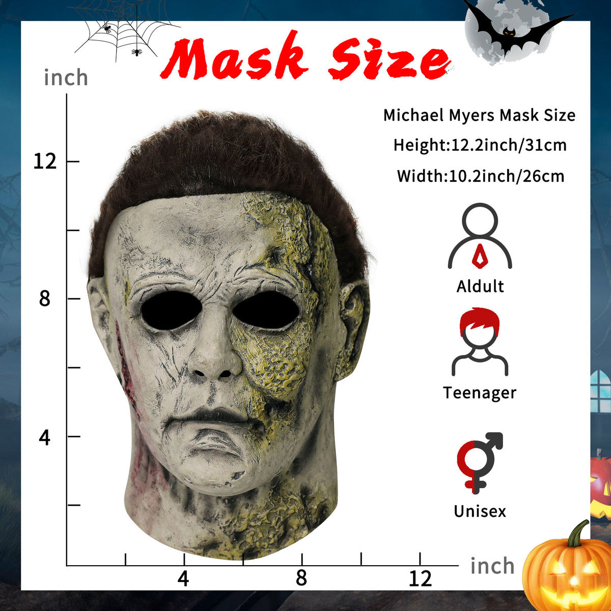 Máscara Michael Myers Halloween Látex Disfraz Cosplay Adultos Currency