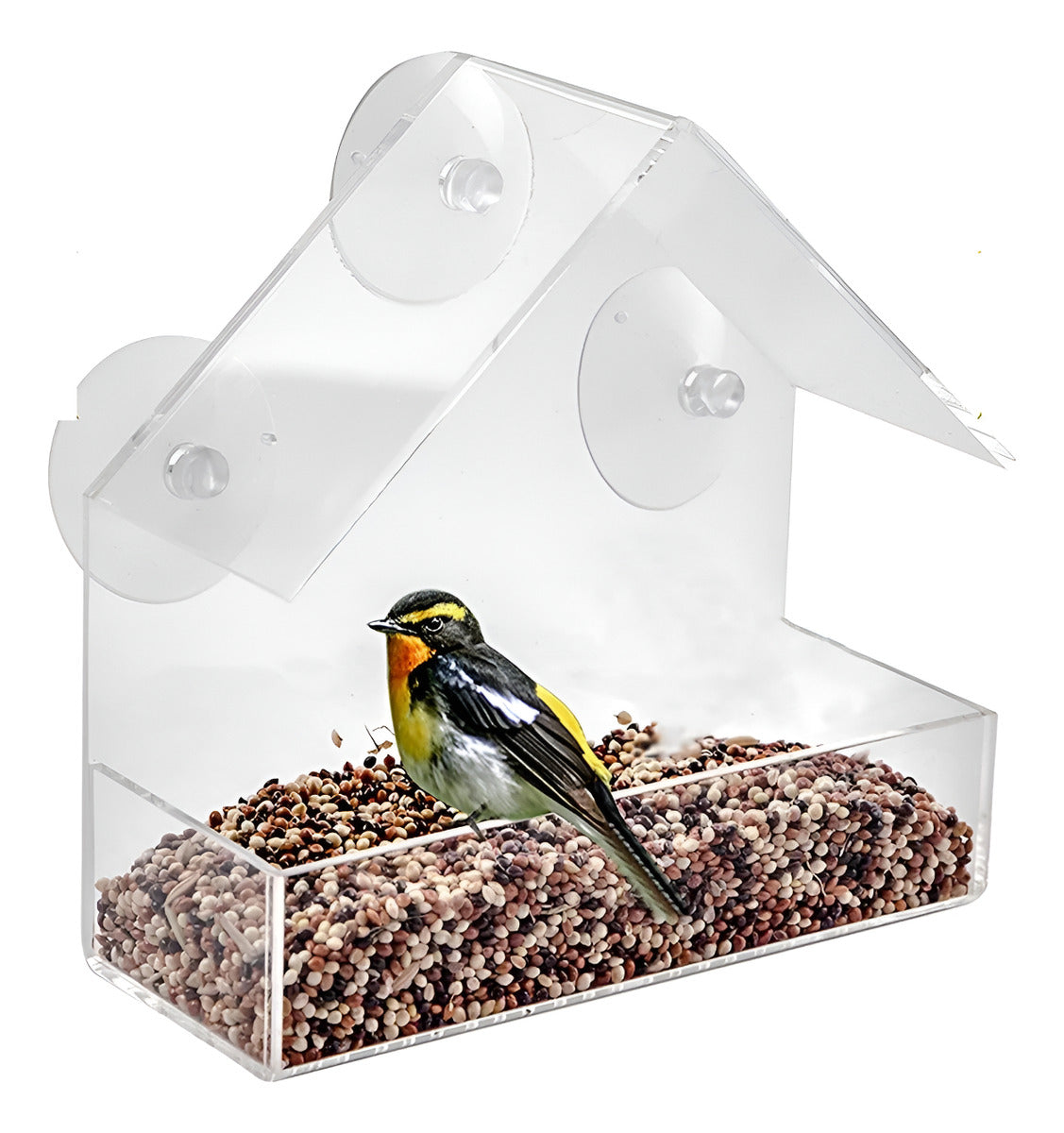 Alimentador De Aves De Ventana Transparente, Casa De Pájaros